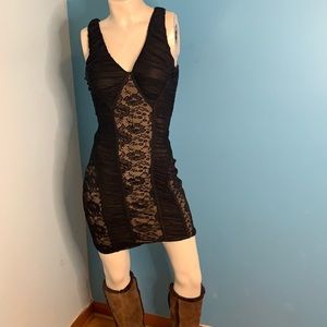 Arden B lined dress with russets and lace. Fully lined and ready to impress!